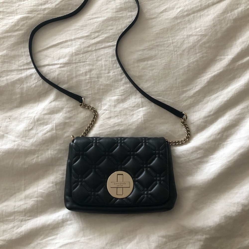 {Kate spade} black quilted crossbody - Picture 1 of 4